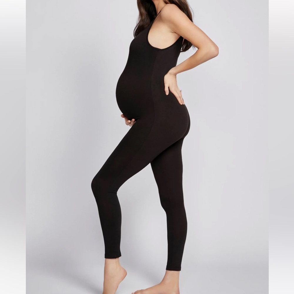 Farrah Maternity Bumpsuit in Black